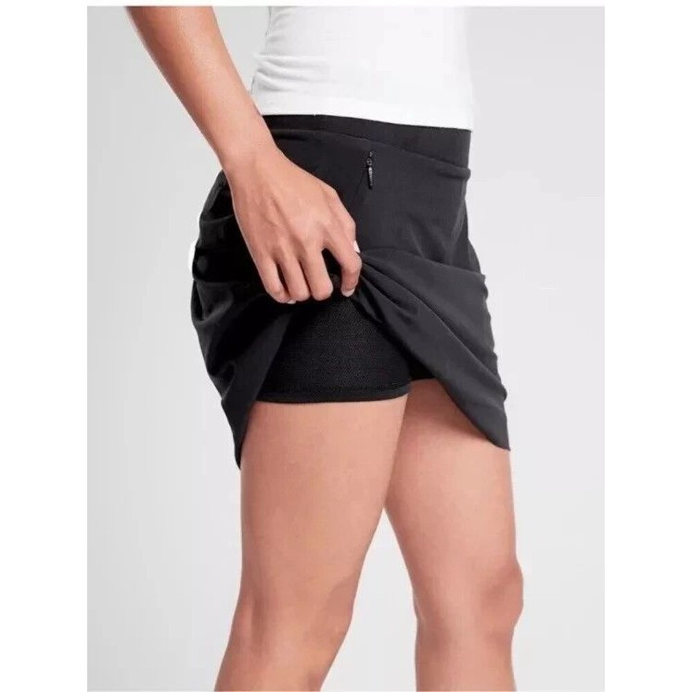 Athleta Soho Skort Size 8 Black Athletic Tennis Golf Activewear Sport Skirt - Picture 3 of 10